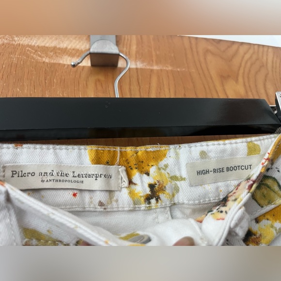 Anthropologie lemon Floral Boot Cut Jeans 25 - Picture 6 of 9